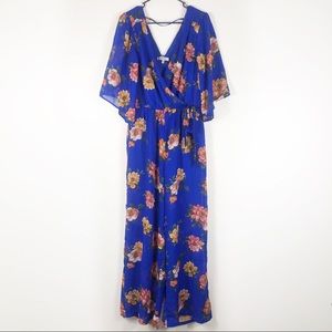 Bailey Blue Floral Blue Jumpsuit Size XL